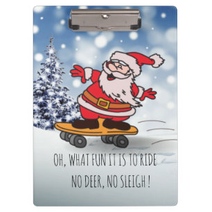 Weihnachten auf Skateboard für Kinder Weihnachten Klemmbrett