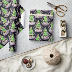 Weihnachten aus dem All feiern Geschenkpapier