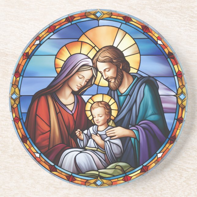 Weihnachten aus verkettetem Glas Getränkeuntersetzer (Vorne)
