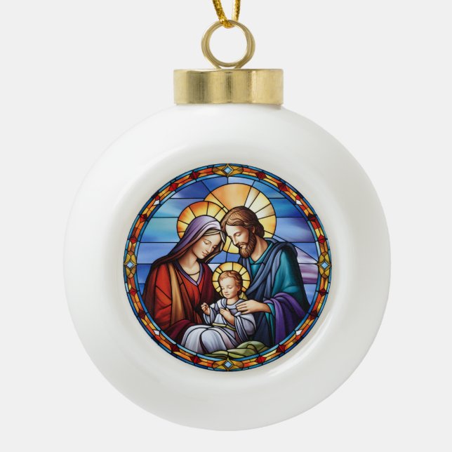 Weihnachten aus verkettetem Glas Keramik Kugel-Ornament (Vorderseite)