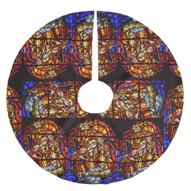 Weihnachten aus verkettetem Glas Polyester Weihnachtsbaumdecke (Vorderseite)