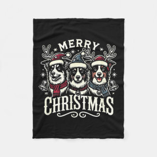 Weihnachten Australian Shepherd Santa Hut Aussie Fleecedecke