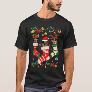 Weihnachten Australisches Rindvieh Socke Xmas Rent T-Shirt