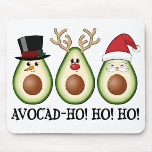 Weihnachten Avocado Frosty, Rudolph und Santa Mousepad