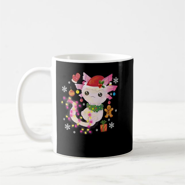 Weihnachten Axolotl Weihnachtsmannmütze Light Anim Kaffeetasse (Links)
