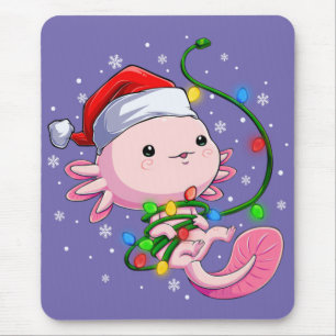 Weihnachten Axolotl Weihnachtsmannmütze Lights Jap Mousepad