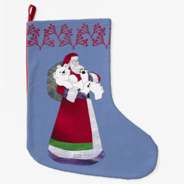 Weihnachten & Baby Samoyed Weihnachten Strumpf Großer Weihnachtsstrumpf
