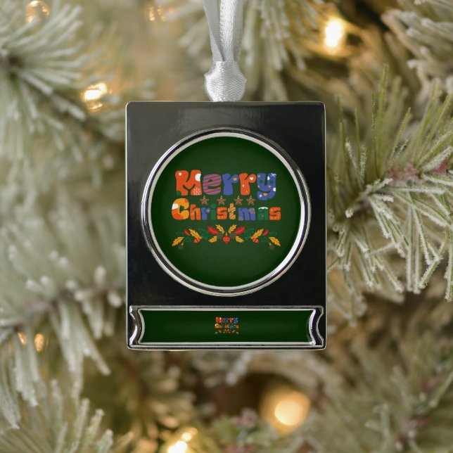 Weihnachten Banner-Ornament Silber (Baum)