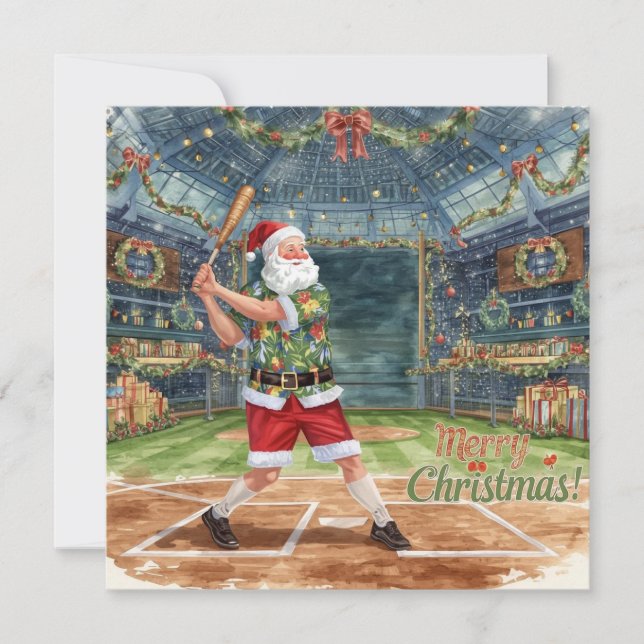 Weihnachten Baseball mit dem Weihnachtsmann (Vorderseite)