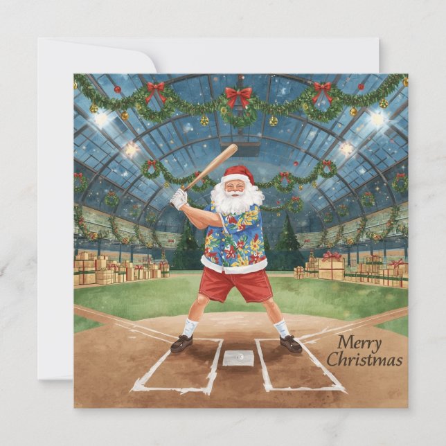 Weihnachten Baseball mit dem Weihnachtsmann (Vorderseite)
