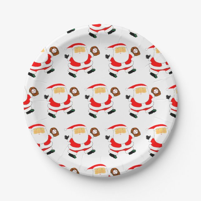 Weihnachten Baseball Pappteller (Vorderseite)