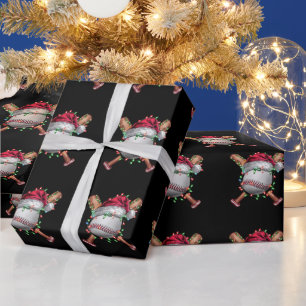 Weihnachten Baseball Santa Sport Xmas Urlaub Geschenkpapier