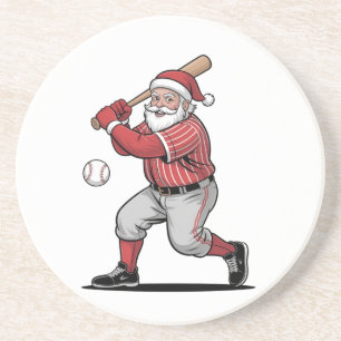 Weihnachten Baseball spielen Weihnachtsmann Sport Getränkeuntersetzer
