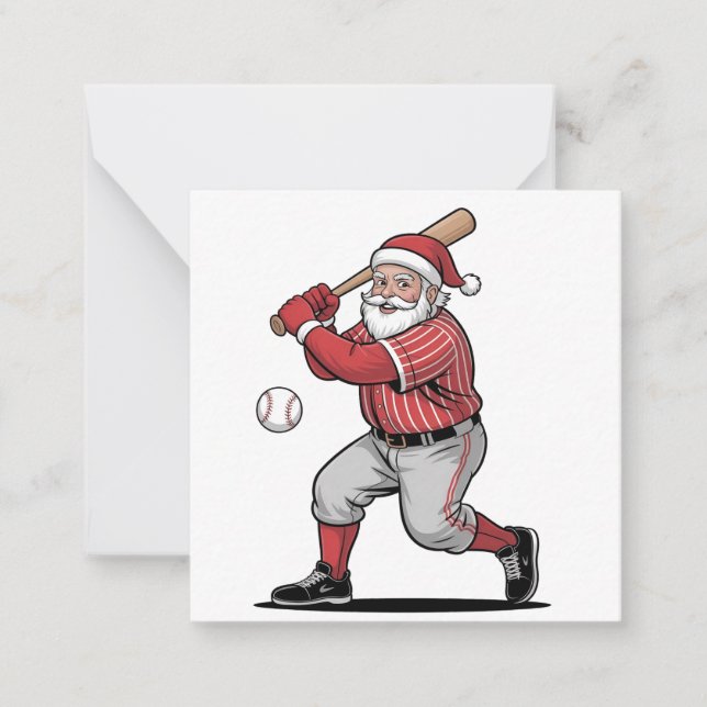 Weihnachten Baseball spielen Weihnachtsmann Sport Mitteilungskarte (Vorderseite)