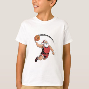 Weihnachten Basketball spielen Weihnachtsmann Spor T-Shirt