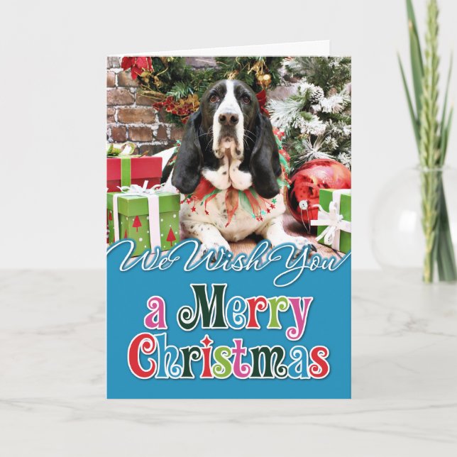Weihnachten - Basset Hound - Jasmine (Vorderseite)