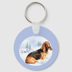 Weihnachten Basset Hound Schlüsselanhänger