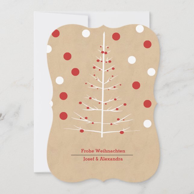 Weihnachten Baum mit Red Baubles - Frohe Weihnacht (Vorderseite)