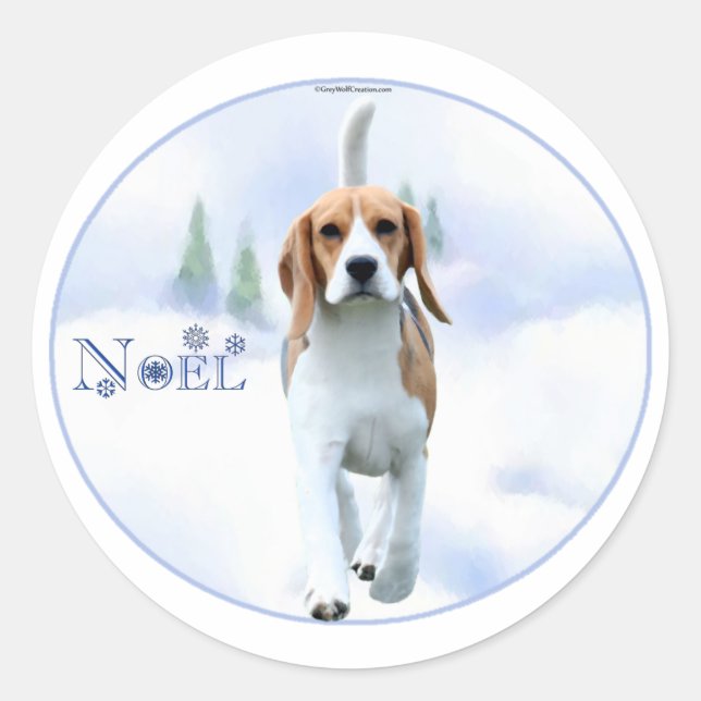 Weihnachten Beagle Stickers (Vorderseite)