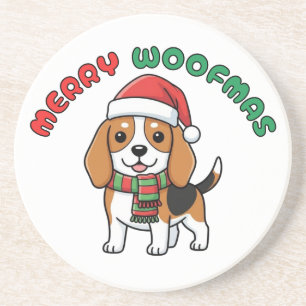 Weihnachten Beagle Untersetzer: Frohe Weihnachten Getränkeuntersetzer