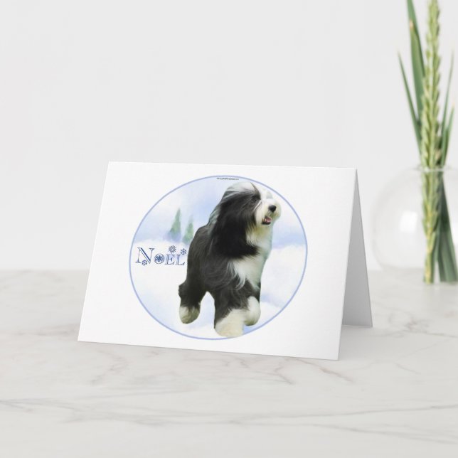 Weihnachten Bearded Collie (Vorderseite)