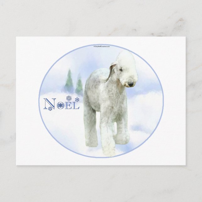 Weihnachten Bedlington Terrier (Vorderseite)