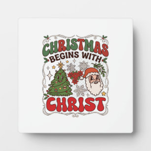 Weihnachten Beginnt Christus Weihnachtsmann Baum S Fotoplatte