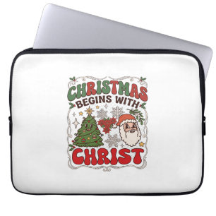 Weihnachten Beginnt Christus Weihnachtsmann Baum S Laptopschutzhülle