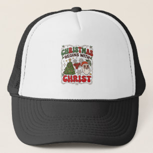 Weihnachten Beginnt Christus Weihnachtsmann Baum S Truckerkappe