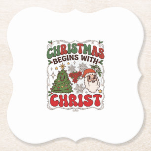Weihnachten Beginnt Christus Weihnachtsmann Baum S Untersetzer