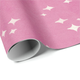 Weihnachten beginnt in heißen rosa geschenkpapier
