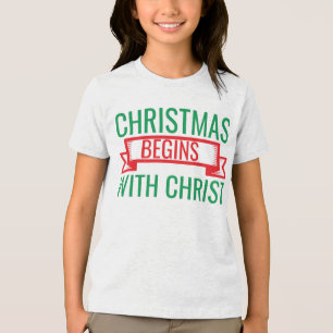 Weihnachten beginnt mit Christus-15523 T-Shirt Hoo Tri-Blend Shirt