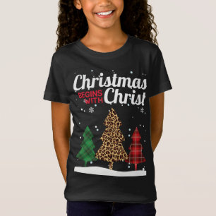 Weihnachten beginnt mit Christus Buffalo Kariert J T-Shirt