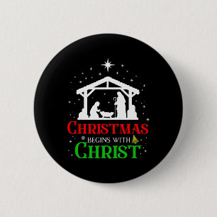 Weihnachten beginnt mit Christus Christlichen Reli Button
