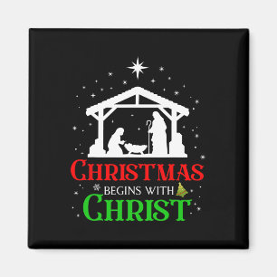 Weihnachten beginnt mit Christus Christlichen Reli Magnet