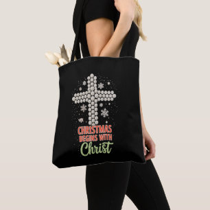 Weihnachten beginnt mit Christus Christlicher Schn Tasche