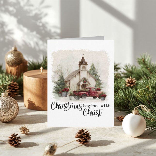 Weihnachten beginnt mit Christus Wasserfarbe roter (Von Creator hochgeladen)