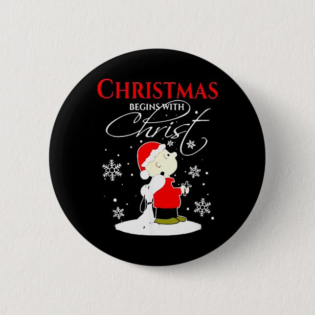 Weihnachten beginnt mit Christus Xmas-Geschenk Url Button (Vorderseite)