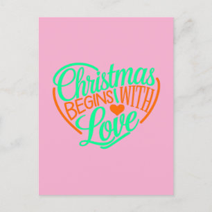Weihnachten beginnt mit Liebe Digital Art Design Postkarte