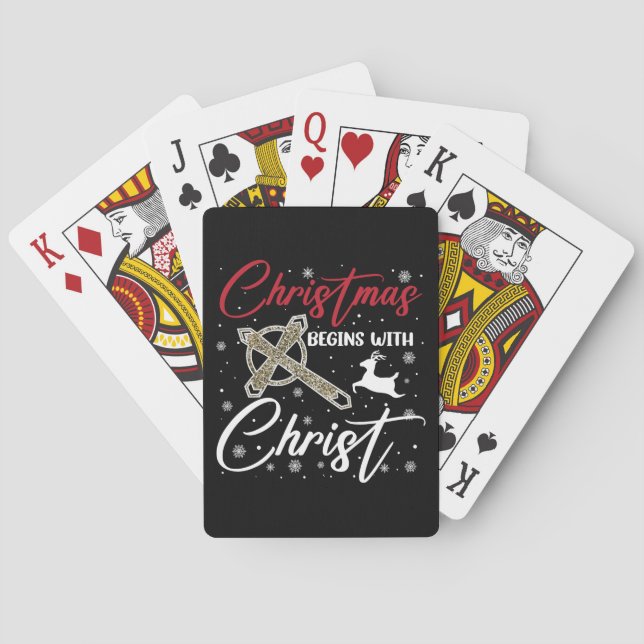 Weihnachten beginnt mit Weihnachten Weihnachten Ch Spielkarten (Rückseite)