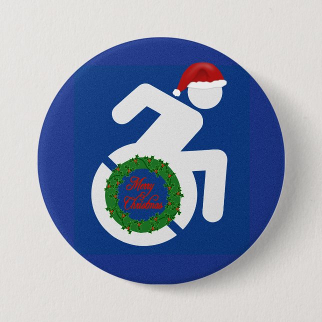 Weihnachten behindert button (Vorderseite)