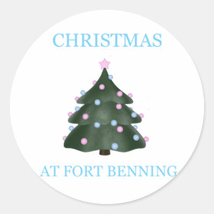 Weihnachten bei Fort Benning 9 Runder Aufkleber