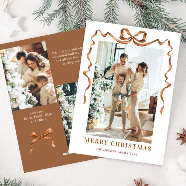 Weihnachten Beige Boho Bow Ribbon 3 Foto (Von Creator hochgeladen)