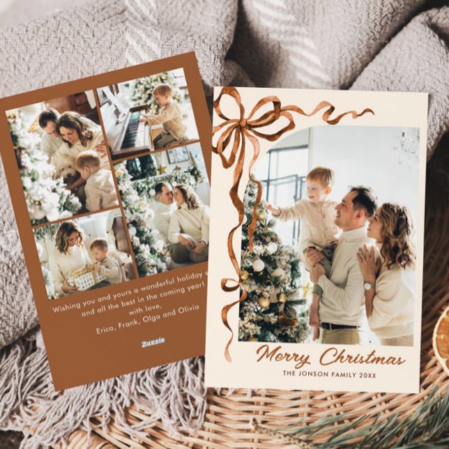 Weihnachten Beige Boho Bow Ribbon 5 Foto (Von Creator hochgeladen)