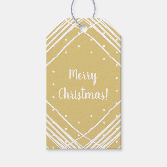 Weihnachten Beige Frohe Weihnachten Geschenkanhänger (Vorderseite)