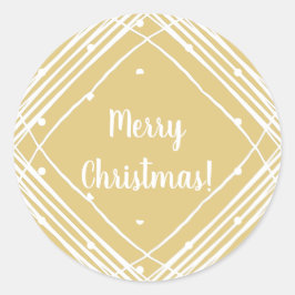Weihnachten Beige Frohe Weihnachten Runder Aufkleber