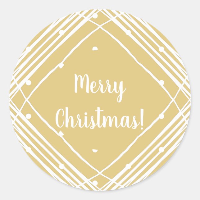 Weihnachten Beige Frohe Weihnachten Runder Aufkleber (Vorderseite)