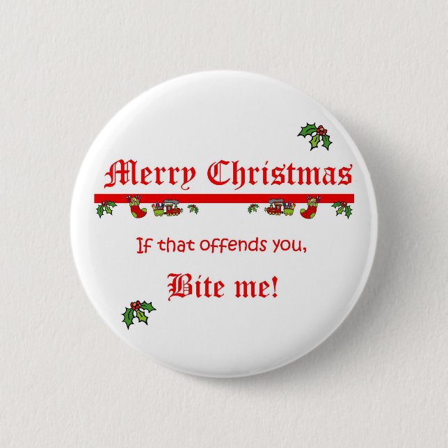 Weihnachten beißen mich button (Vorderseite)