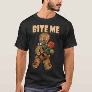 Weihnachten beißen mir Lebkuchen Mann T-Shirt