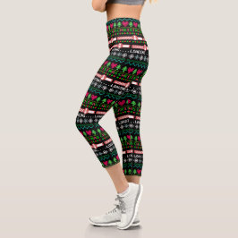 Weihnachten beladen lustige hässliche Weihnachtskr Capri Leggings